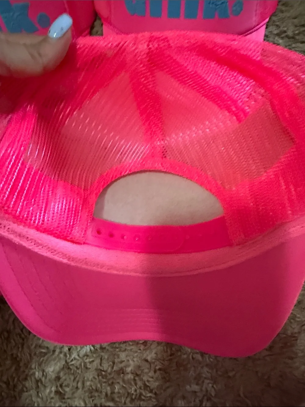 Unisex Trucker Hat - Neon Pink with Blue pickleball dink price for 1 sellin 4